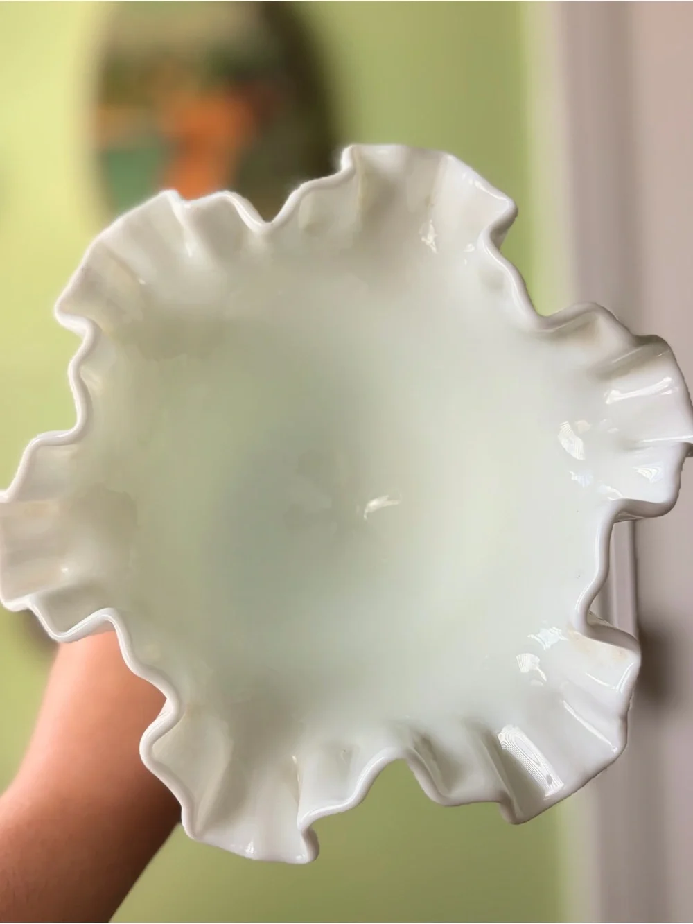 Elegant White Hobnail Milk Glass Compote Vintage Textured Vase